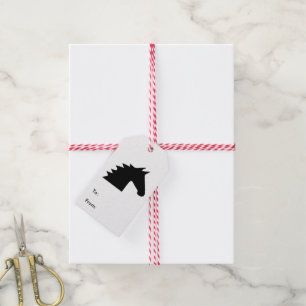 Black Horse Head Silhouette Elegant Gift Tags