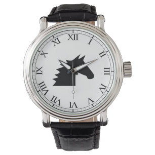 Black Horse Head Silhouette Elegant Watch