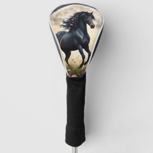 Black Horse Moon Flower Field, Golf Head Cover