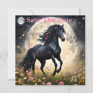 Black Horse Moon Flower Field, Save The Date