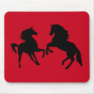 Black Horse Mouse Pad Red or Choose Colour