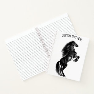 Black Horse Notebook with Custom Text