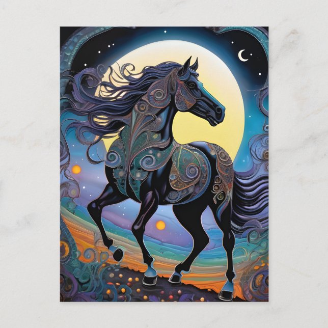 Black Horse Postcard (Front)