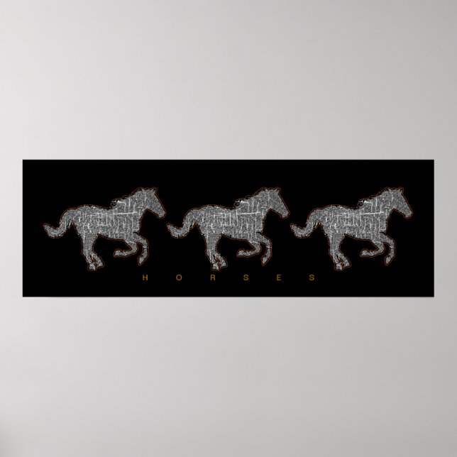 black horse running poster (Front)