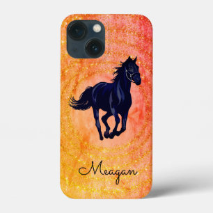 Black Horse Rustic Sparkle iPhone 13 Mini Case