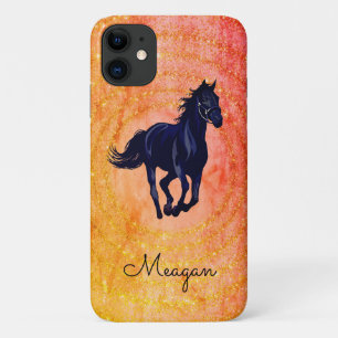 Black Horse Rustic Sparkle iPhone / coque ipad