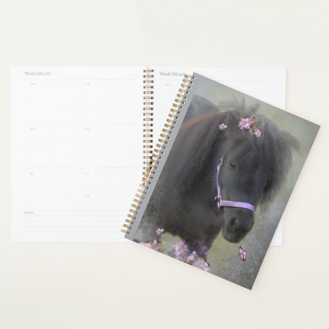 Black Horse Shetland Pony - Calendrier, Planificat (Devant avec enveloppe)