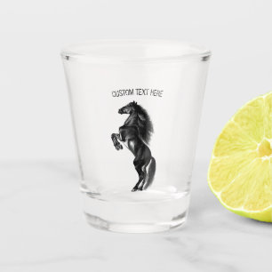 Black Horse Shot Glass with Custom Text