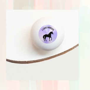 Black Horse Silhouette Monogram   Ping Pong Ball