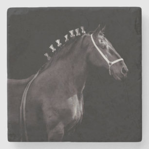black horse stone coaster