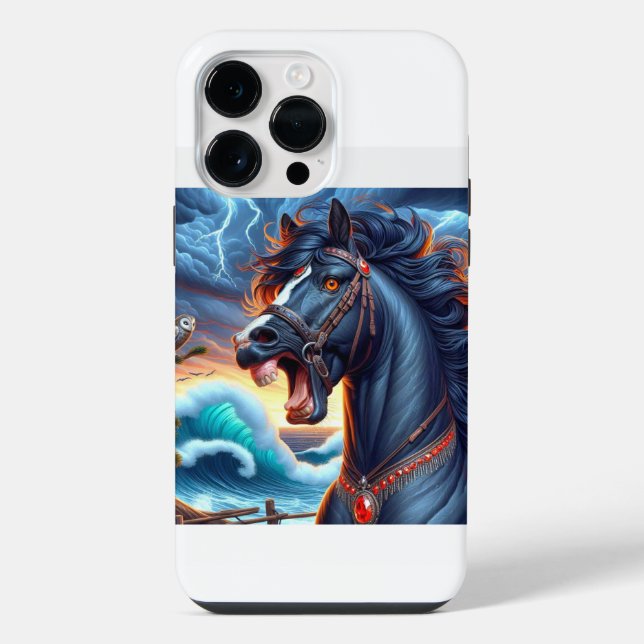 Black Horse Storm iPhone Case (Back)