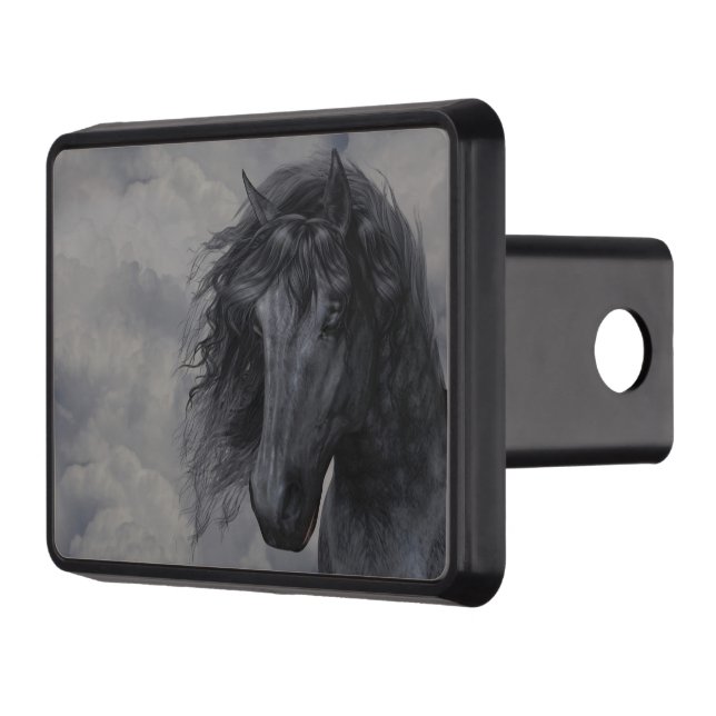 Black Horse Trailer Hitch Cover (Left)