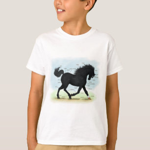 Black Horse with Star & Sock Anatomy Chart T-Shirt