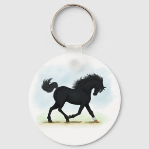 Black Horse with Star & Sock (Black Beauty) Keychain