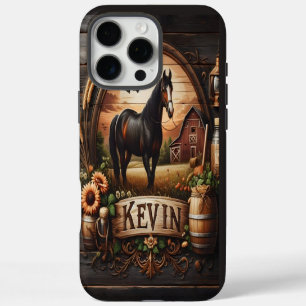 Black Horse With The Name Kevin iPhone 16 Pro Max Case