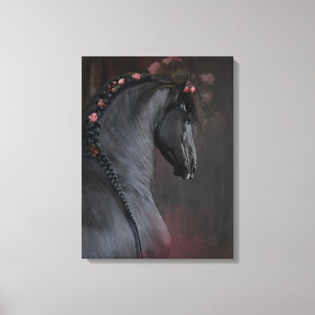 Black Horse - Wrapped Canvas (Front)