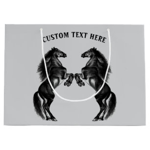 Black Horses Gift Bag Personalized Custom Text