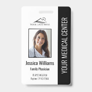 Black Hospital Medical Employee Photo ID Badge