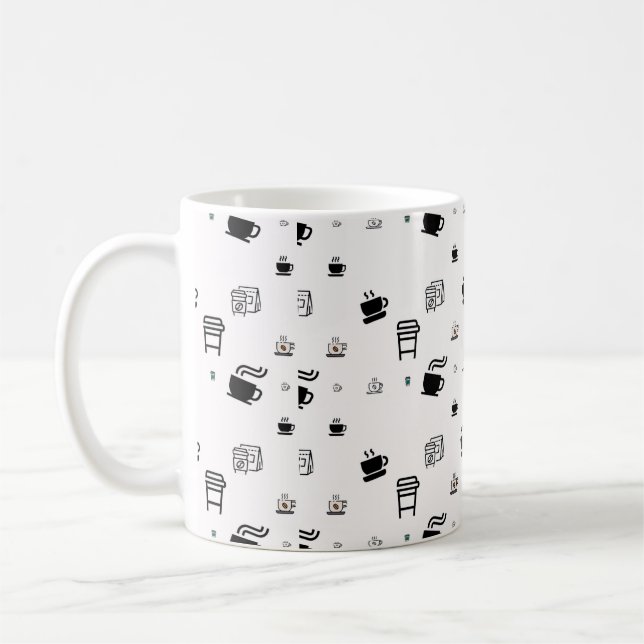 Black Hot Coffee Cup Latte Takeaway Illustrations (Left)