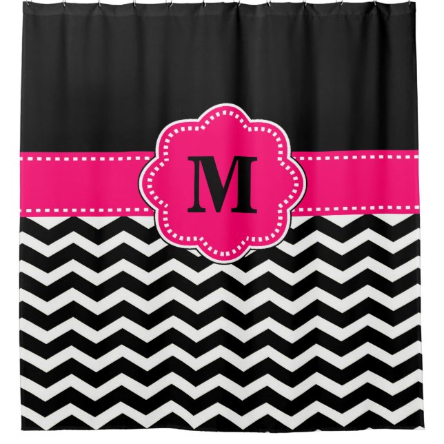 Black hot pink chevron Monogram (Front)