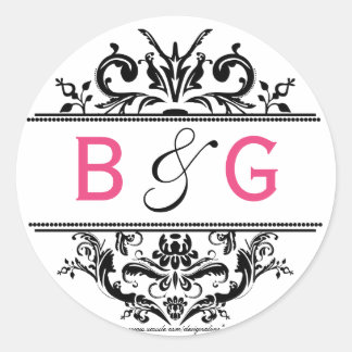 Black & Hot Pink Crest Envelope Seal