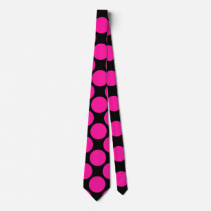 Black Hot Pink Dots Tie