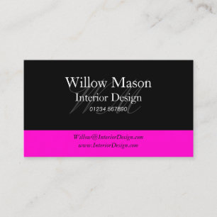 Black & Hot Pink Professional Business Card