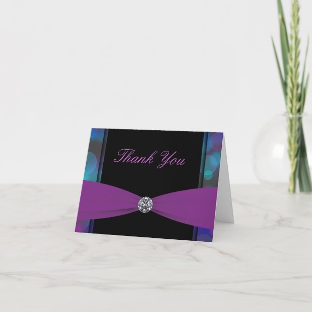 Black Hot rose pourpre bulles Merci rose chaud C (Devant)