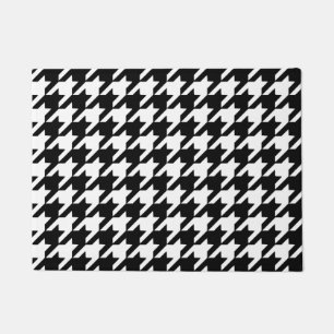 Black Houndstooth Door Mat