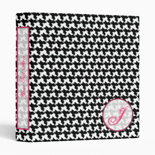 Black Houndstooth Fashion Monogram Binder