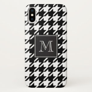 Black Houndstooth Monogram iPhone X Case