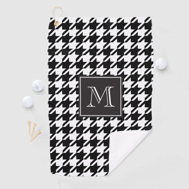 Black Houndstooth Monogram Golf Towel (InSitu)