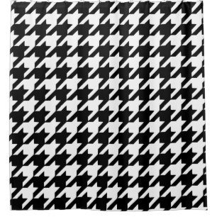 Black Houndstooth Shower Curtain