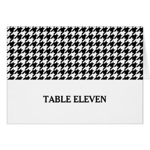 Black Houndstooth Table Number Card