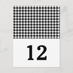 Black Houndstooth Table Number Postcard
