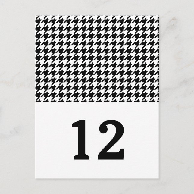 Black Houndstooth Table Number Postcard (Front)