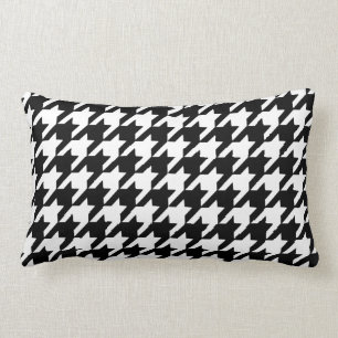 Black Houndstooth Throw Pillow
