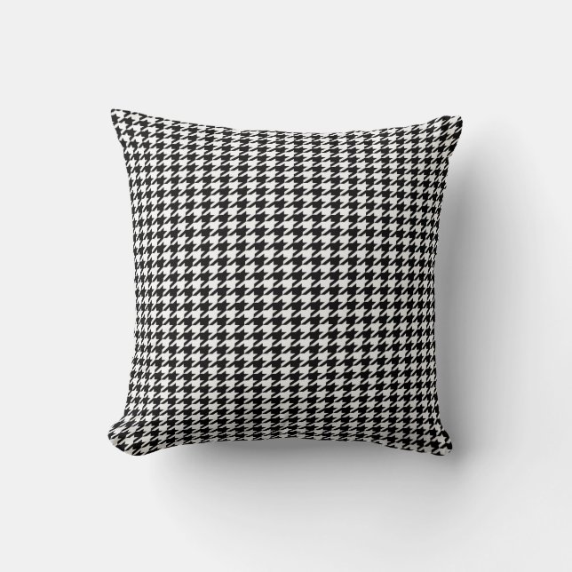 Black Houndstooth Throw Pillow (Front)