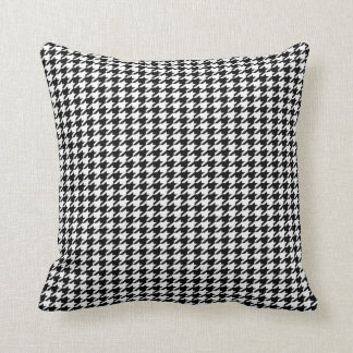 Black Houndstooth Throw Pillow