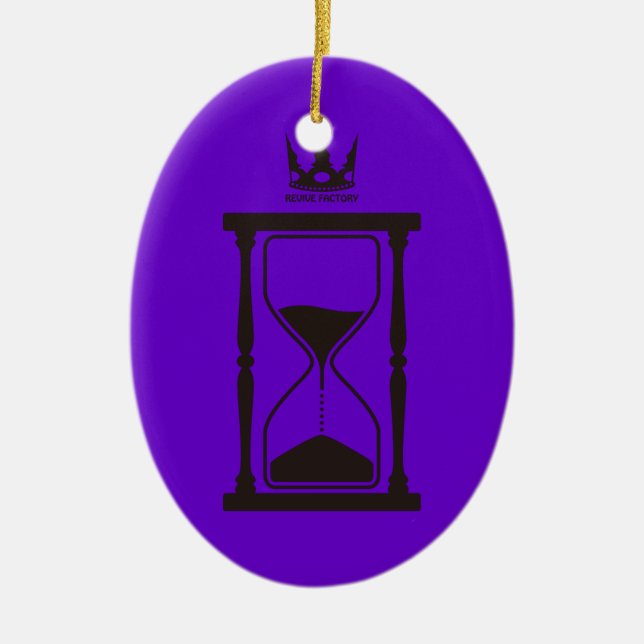 Black Hourglass Ceramic Ornament (Front)