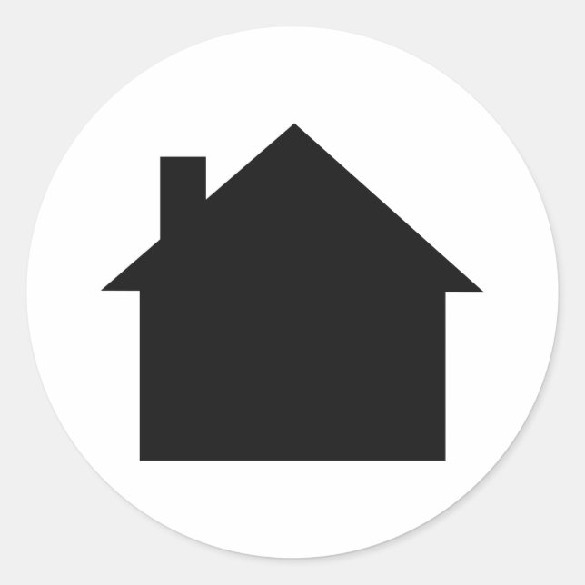 black house icon classic round sticker (Front)