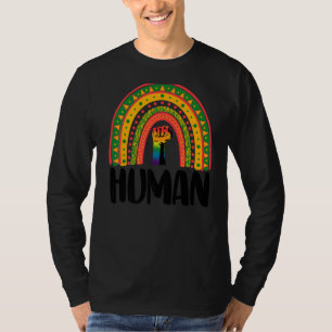 Black Human Power Rainbow Women African Black Hist T-Shirt