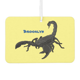 Black hungry scorpion cartoon illustration air freshener