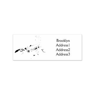 Black hungry scorpion cartoon illustration rubber stamp