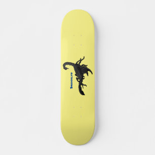 Black hungry scorpion cartoon illustration skateboard