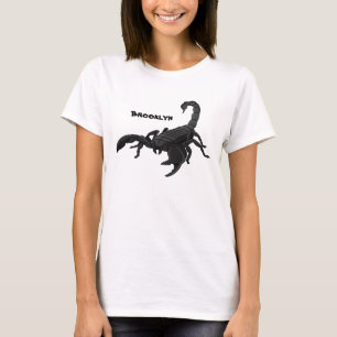 Black hungry scorpion cartoon illustration T-Shirt