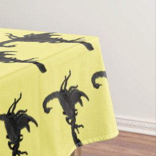 Black hungry scorpion cartoon illustration  tablecloth