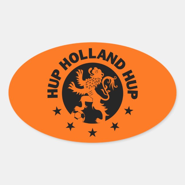 Black Hup Holland - Editable Background colour Oval Sticker (Front)