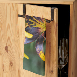 Black Hybrid Asiatic Lily, Bold and Elegant Bloom Kitchen Towel