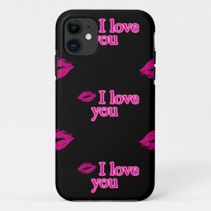 black i love you iPhone 11 case